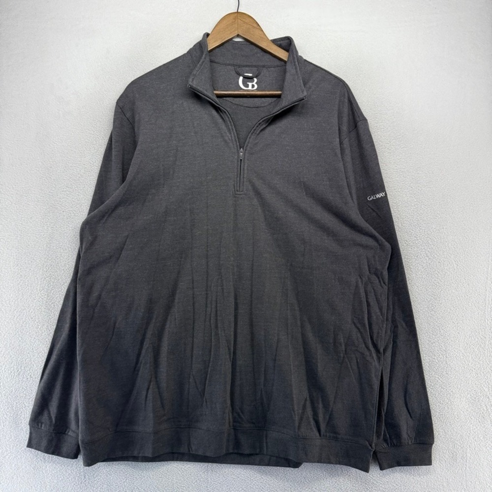 Galway Bay Quarter Zip Pullover Mens 2XL Gray Golf Cotton Performance Preppy